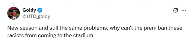 Football fans quickly took to social media to share their contempt towards the incident