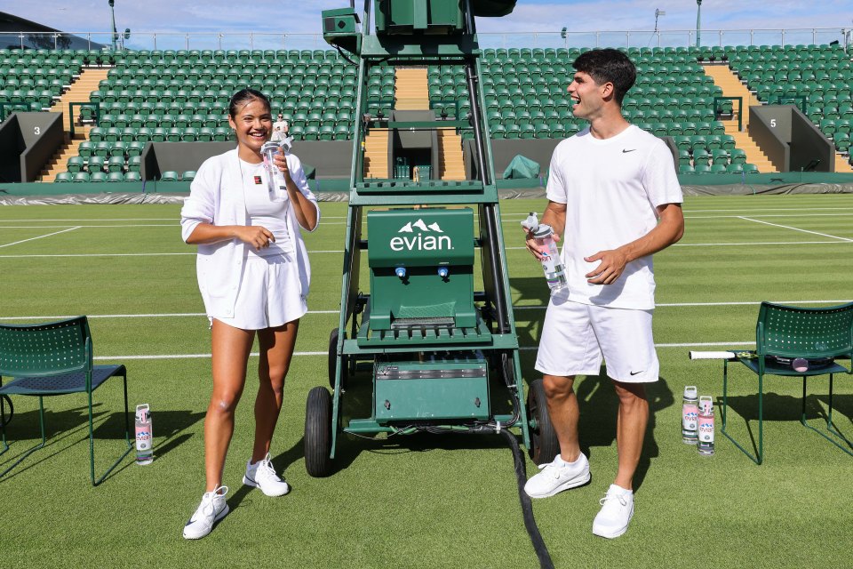 Emma Raducanu and Carlos Alcaraz at a Wimbledon event.