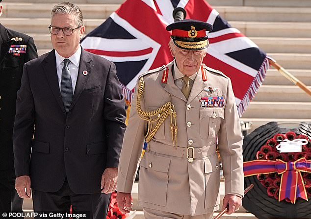 Britain's King Charles III and Britain's Prime Minister Keir Starmer