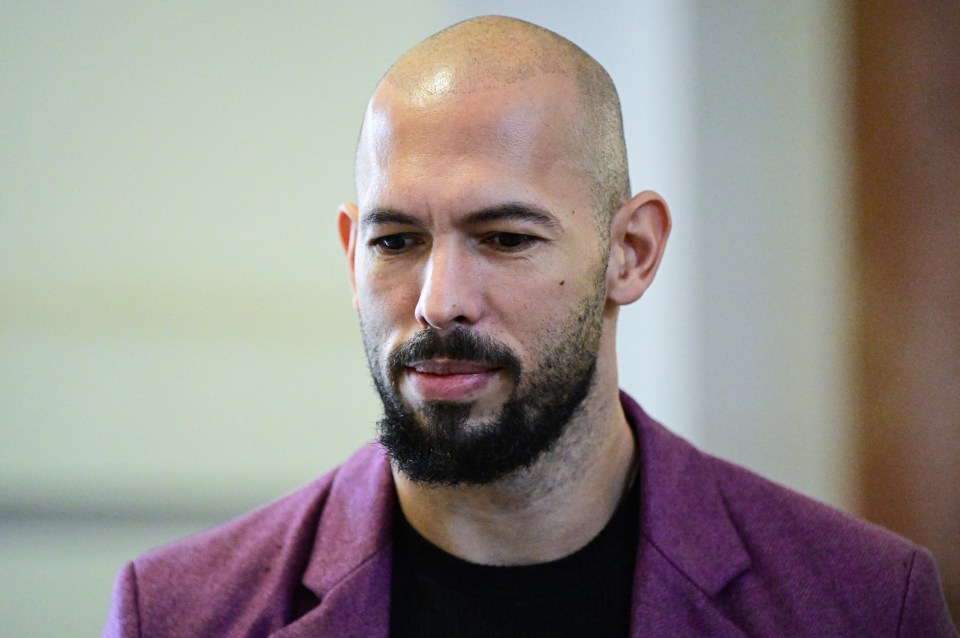 Andrew Tate in court.