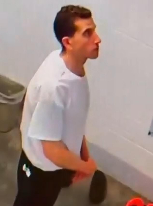A close-up of the quadruple-murderer's face. It is unclear when this footage was shot, but analysis of Kohberger's looks suggest it was filmed recently