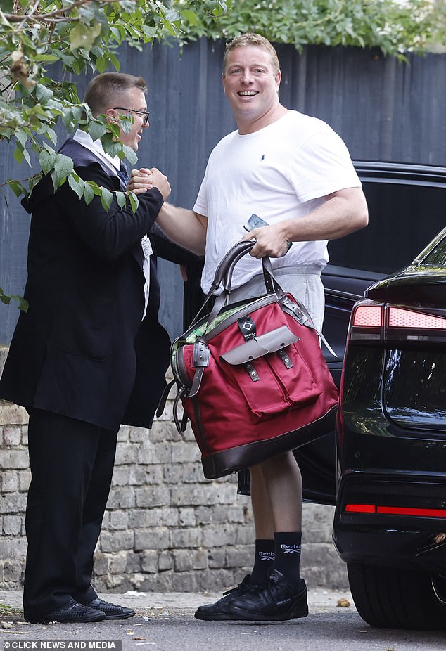 Amongst the celebrities gearing up for practice was former The Apprentice star Thomas Skinner [right], who earlier in the day had hit back at 'woke' critics complaining of his signing to the show