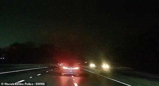 Eventually, the fugitive was caught when he suddenly stopped the car in the fast lane and leapt out and ran towards the central barrier. The terrifying footage shows an officer begging Connors not to attempt to run across the opposite motorway