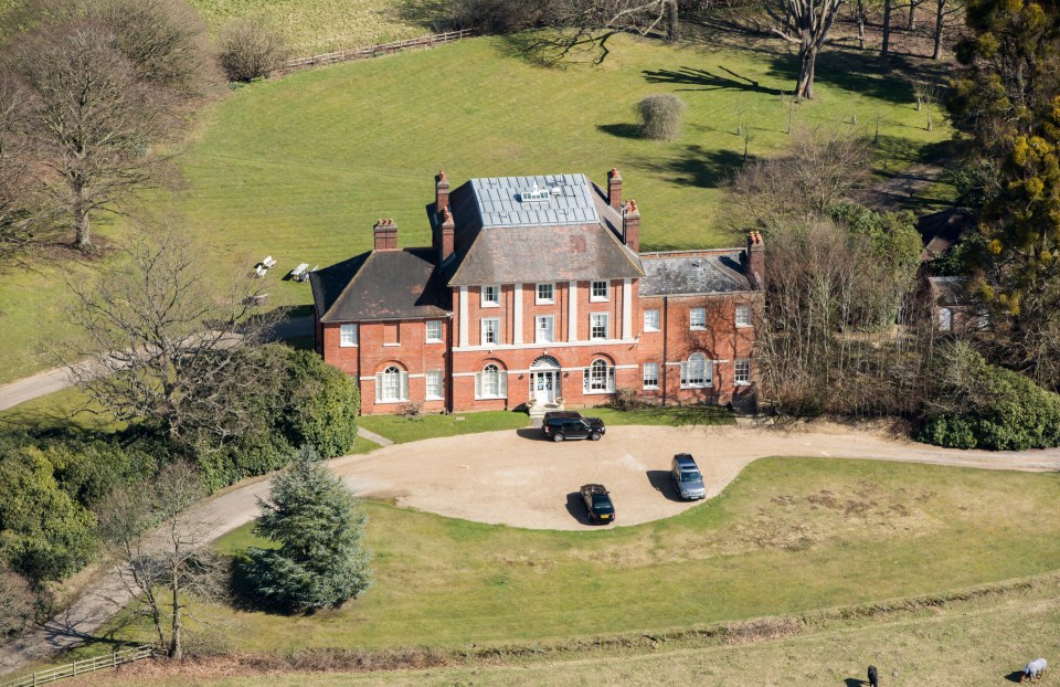 Aerial view of Forest Lodge in Windsor Great Park.
