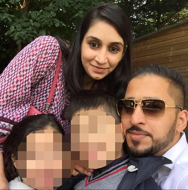 Iftikar with his first wife, Erum Salman, and their two children