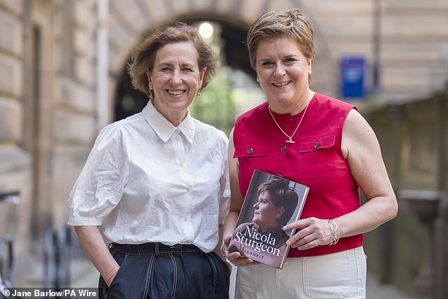 Former first minister Nicola Sturgeon and BBC presenter Kirsty Wark at the launch of her memoir at the Edinburgh International Book Festival