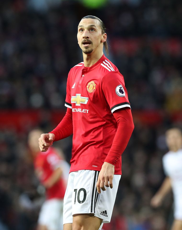 Zlatan Ibrahimovic in a Manchester United jersey.