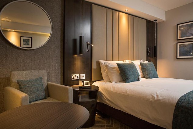 Inside one of the bedrooms at the Crowne Plaza, which boasted a state-of-the-art gym that is open to guests 24 hours per day, seven days a week