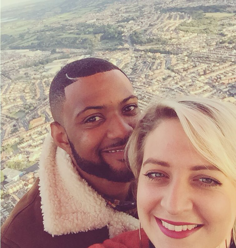 JB Gill and Chloe Gill in a hot air balloon.