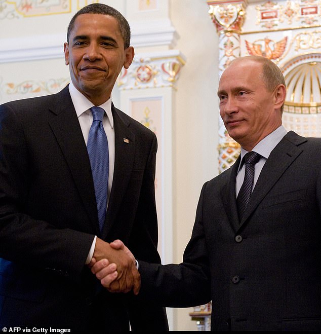Barack Obama was the last US president to meet with Putin in Russia. Pictured: The leaders in 2009 at Putin's residence near Moscow