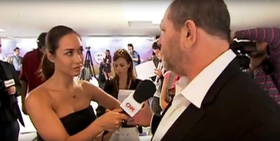 Myleene Klass interviewing Harvey Weinstein.