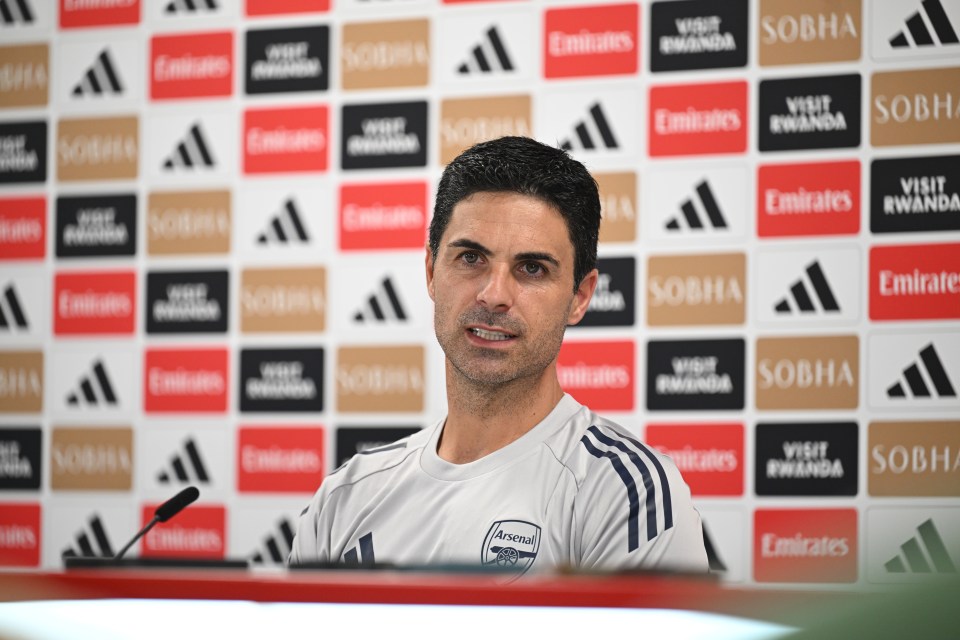 Mikel Arteta, Arsenal manager, at a press conference.