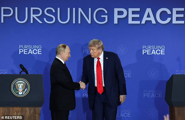 Trump has repeatedly said he would have been able to use his relationship with Putin to avoid war. Putin said on Friday: 'I have every reason to believe that moving down this path we can come to see the end of the conflict in Ukraine'