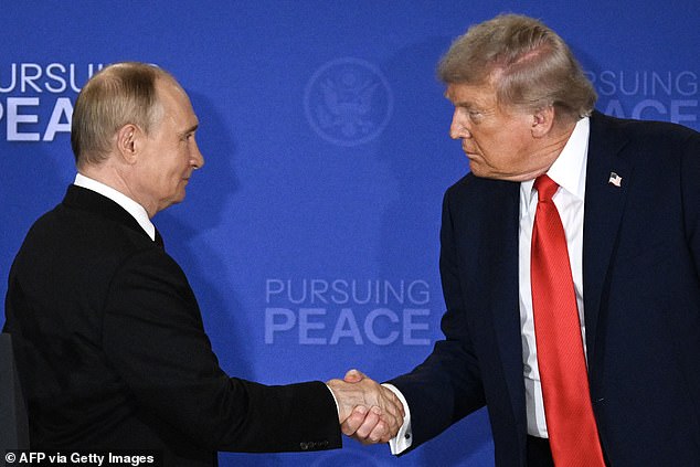 Trump closed by thanking Putin once more, saying: 'We'll speak to you very soon, and probably see you again very soon. Thank you very much, Vladimir'