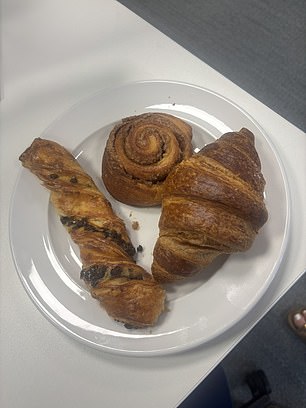 Just don't expect a fry up: I'm handed a bag of three big pastries