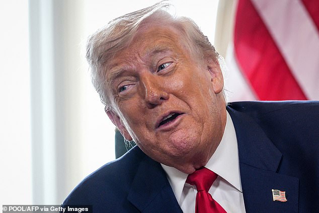 'President Trump's efforts have brought us closer than ever before to ending Russia 's illegal war in Ukraine,' Starmer said. (Pictured: Trump during a meeting with Starmer in Scotland in July)
