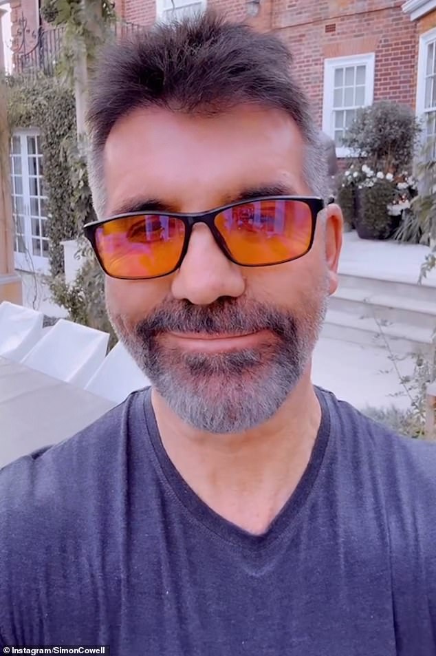 Cowell filmed himself outside his Cotswolds home last October, singing happy birthday to himself in a video which he shared on Instagram