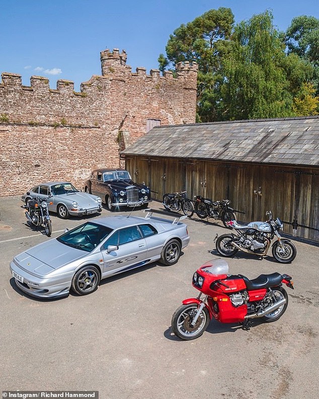 Richard has a huge motor collection and said he was keen to rip up a swimming pool he didn't use in the barn to show off more