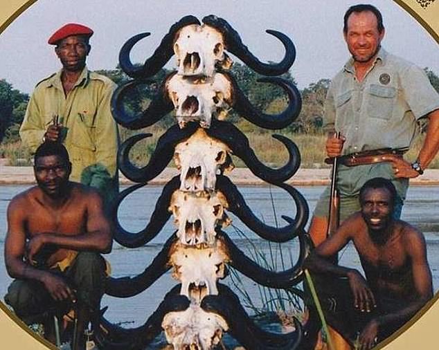In pictures, he is seen with some of the animals he had killed