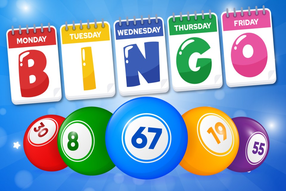 Illustration of bingo balls and calendar pages spelling out "BINGO".