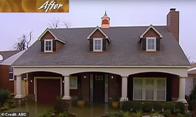 The same home pictured after the renovation - the programme saw houses completely refurbished with new rooms, patios and gardens added