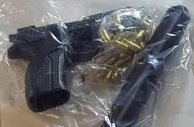Hundreds of rounds of ammunition were recovered alongside the firearms