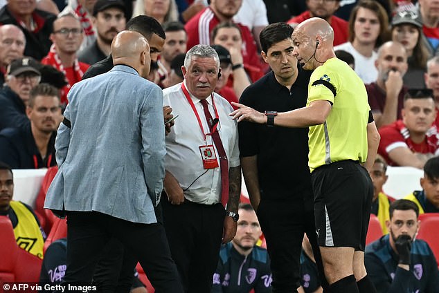 Play was temporarily paused while both teams' managers consulted referee Anthony Taylor