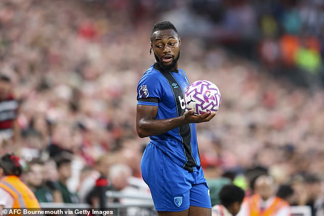 Semenyo appeared to be heckled by a Liverpool fan during the first-half of Friday's Premier League opener