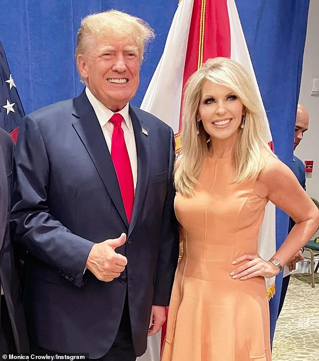 Crowley (pictured with Trump) also served as a foreign policy assistant for Former President Richard Nixon