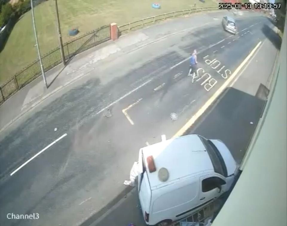 A painter is thrown into the air after being hit by a car.