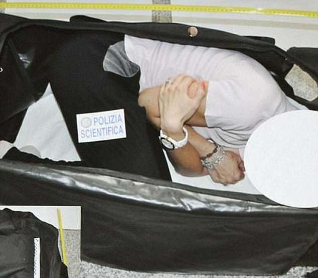 Chloe from Coulsdon, south London  recreates for police how she was stuffed in a bag
