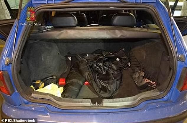 Boot of a car where British glamour model Chloe Ayling, 20, was stuffed in a suitcase and placed into