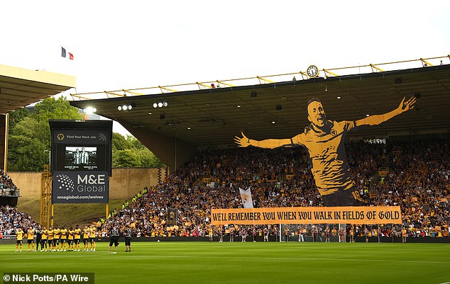 Wolves paid an emotional tribute to former player Jota with a special tifo at Molineux
