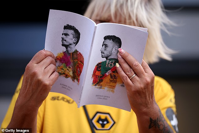 Wolves also dedicated the match programme to Jota, who scored 44 goals in 131 matches