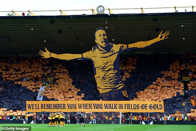 Their tifo paid a nod to his favourite song, Fields of Gold by Sting, with words reading: 'We'll remember you when you walk in fields of gold'
