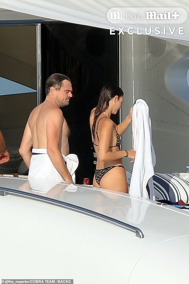 Leo flaunted his slimmed-down dad bod while soaking up the Mediterranean sun