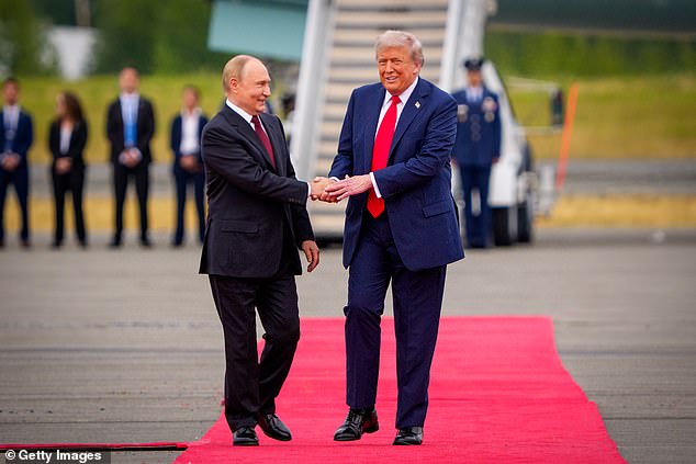 Mr Johnson said: ‘Puke-making though it was, Trump was right to try. He was right to meet Putin, because if millions of Ukrainians were watching with horror at the red-carpet rehabilitation of the Russian tyrant, they were also watching with hope'