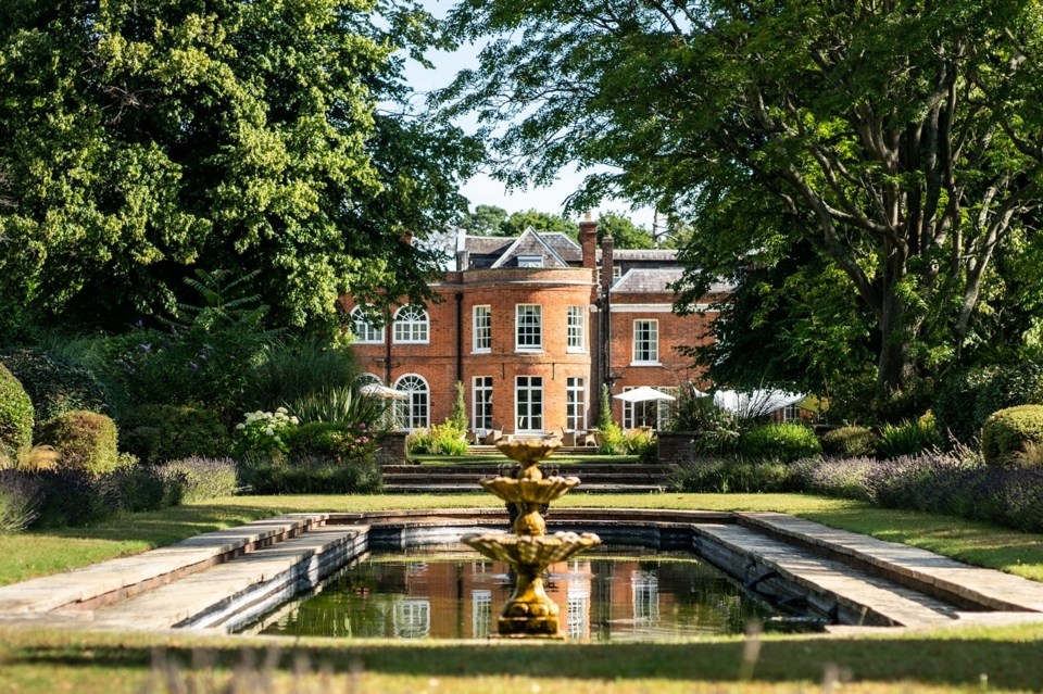 Royal Berkshire Hotel, Ascot, viewed from the gardens.