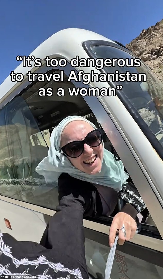 Her comments were echoed by 31-year-old Zoe Stephens (pictured), a British travel vlogger and tour guide from Liverpool, England, who has visited Afghanistan three times