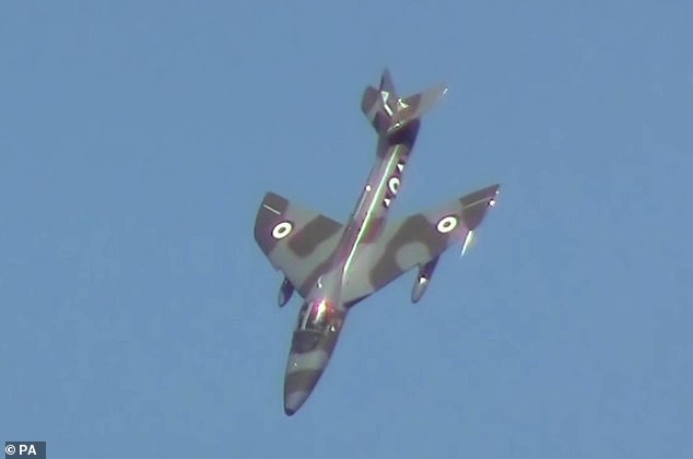 Picture shows the moment before the crash at the Shoreham Airshow in August 2015