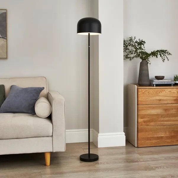 Black rechargeable floor lamp.