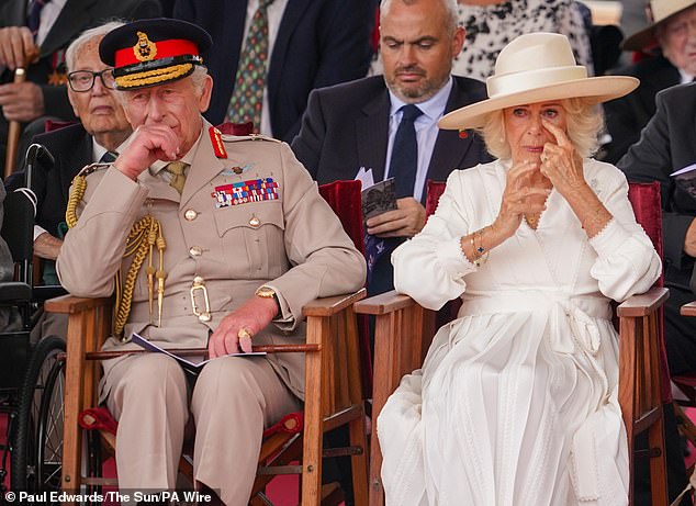 King Charles and Queen Camilla were moved to tears during the VJ Day 80th anniversary ceremony at the National Memorial Arboretum in Staffordshire on Friday