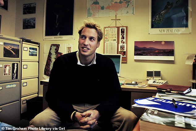 Prince William is pictured as a student in the geography department of St Andrews University