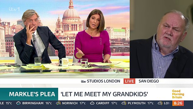 Thomas speaks to Good Morning Britain's Richard Madeley and Susanna Reid on June 18, 2018, in his first live TV interview