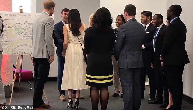 Judi said: 'When there¿s a misstep, it¿s Harry who leaps into correction mode, while Meghan always sees her movements through to the end'