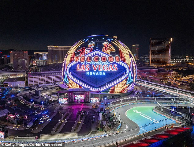 The Reddit user said prices for food, resort fees, parking, shows and events, as well as gambling tables has made the iconic trip for tourists much less appealing. Pictured: Music venue The Sphere