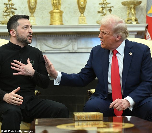 Volodymyr Dubovyk, professor of international relations in Odesa, said Mr Zelensky faced a challenging meeting with Mr Trump tomorrow, adding: ‘It’s very difficult for Zelensky, he is staring at a menu of bad options'