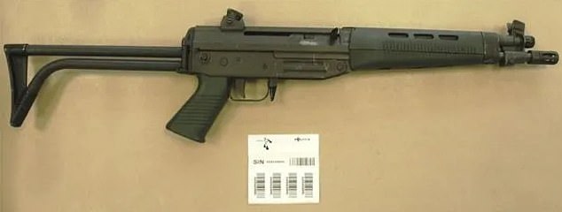 In 2010, police revealed that Woodford led a team of criminals to Amsterdam for an assassination attempt. Pictured: A machine gun seized by police