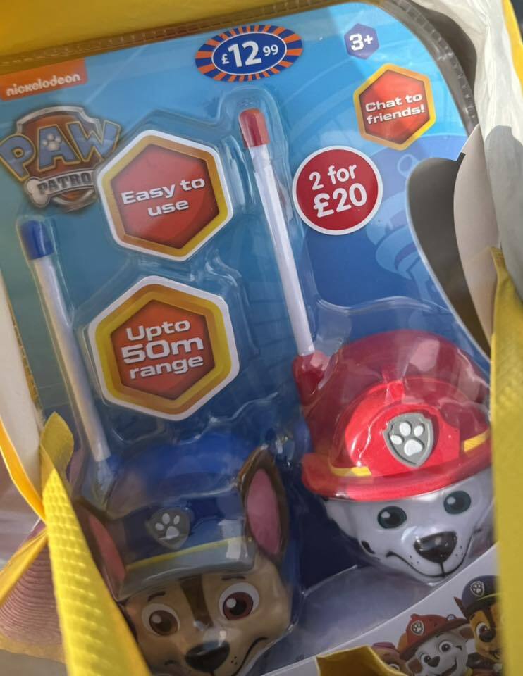 Paw Patrol walkie-talkies.