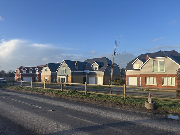 Pictured: Homes in Manston where locals claim the migrant processing centre is impacting their house prices
